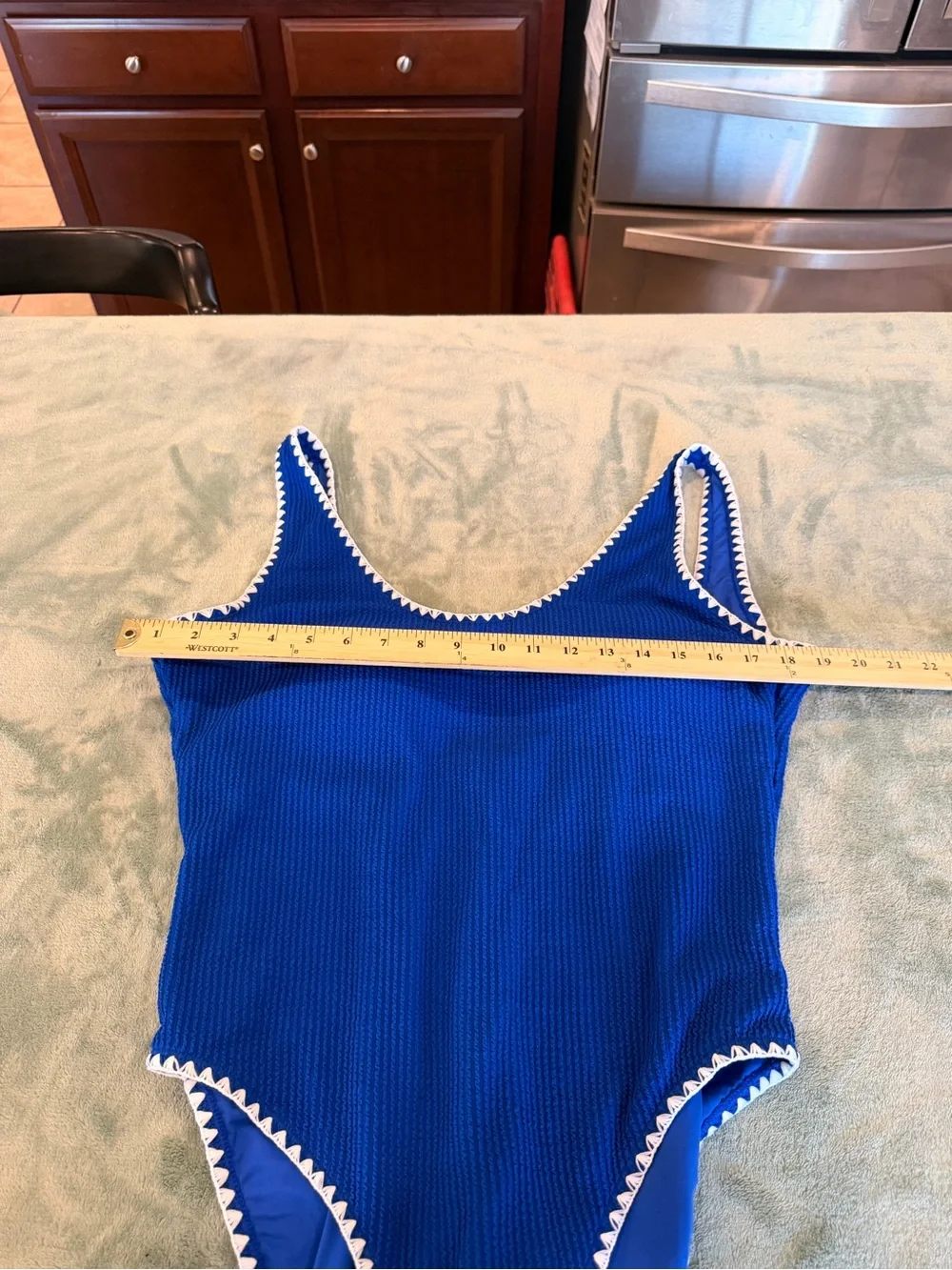 Betsey Johnson Royal Blue women’s xxl ' One-Piece Swimsuit with White Trim